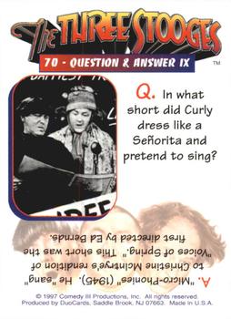 1997 DuoCards The Three Stooges #70 Question & Answer IX Back