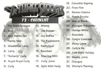 1997 DuoCards The Three Stooges #72 Checklist Front