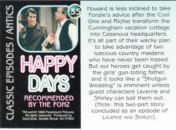 1998 DuoCards Happy Days Collection #35 Recommended by the Fonz Back
