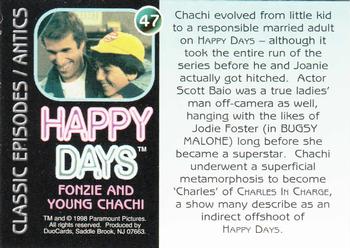 1998 DuoCards Happy Days Collection #47 Fonzie and Young Chachi Back