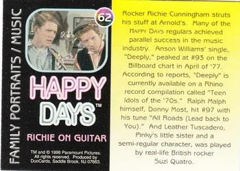 1998 DuoCards Happy Days Collection #62 Richie on Guitar Back
