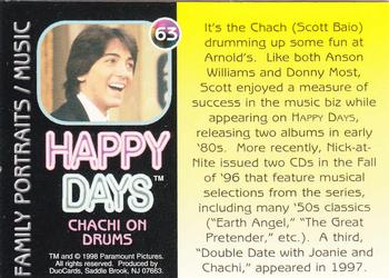 1998 DuoCards Happy Days Collection #63 Chachi on Drums Back