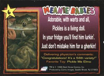 1998 Comic Images Meanie Babies #6 Pickles the Pickled Pig Back