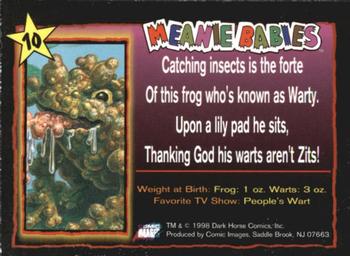 1998 Comic Images Meanie Babies #10 Warty the Frog Back