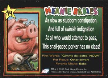 1998 Comic Images Meanie Babies #14 Roadhog the Pig Back