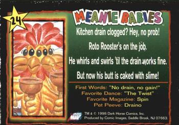 1998 Comic Images Meanie Babies #24 Roto Rooster the Domestic Fowl Back