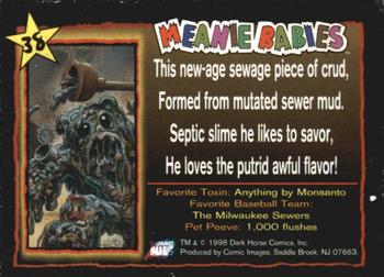 1998 Comic Images Meanie Babies #38 Swampy the Sewer Creature Back