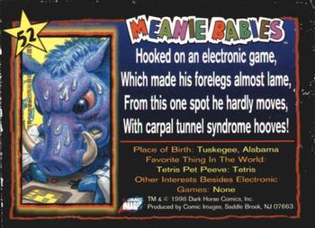 1998 Comic Images Meanie Babies #52 Game-Boar the Wild Boar Back