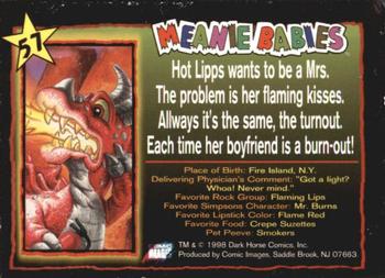 1998 Comic Images Meanie Babies #57 Hot Lipps the Dragon Back