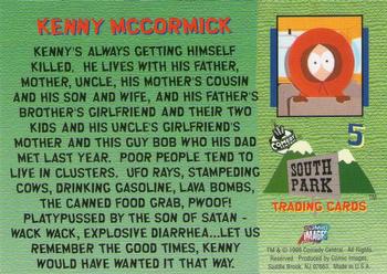 1998 Comic Images South Park #5 Kenny McCormick Back