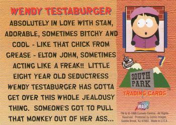1998 Comic Images South Park #7 Wendy Testaburger Back