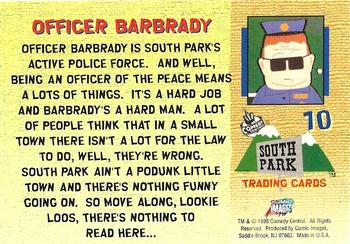 1998 Comic Images South Park #10 Officer Barbrady Back