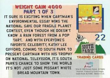 1998 Comic Images South Park #22 Weight Gain 4000: Part 1 of 3 Back