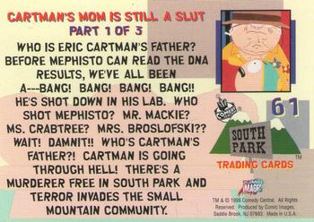 1998 Comic Images South Park #61 Cartman's Mom Is Still a Slut: Part 1 of 3 Back