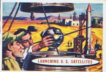 1957 Topps Space #3 Launching U.S. Satellites Front
