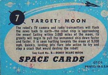 1957 Topps Space #7 Target: Moon Back