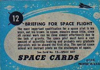 1957 Topps Space #12 Briefing For Spaceflight Back