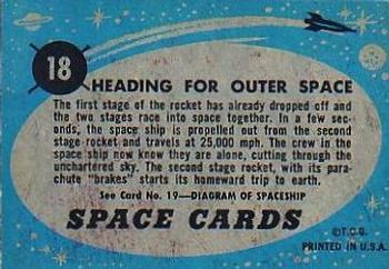1957 Topps Space #18 Heading For Outer Space Back
