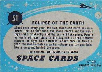 1957 Topps Space #51 Eclipse Of The Earth Back