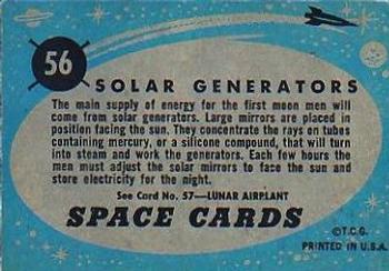 1957 Topps Space #56 Solar Generators Back