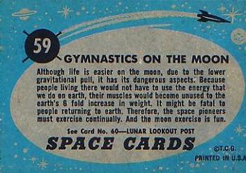 1957 Topps Space #59 Gymnastics On The Moon Back