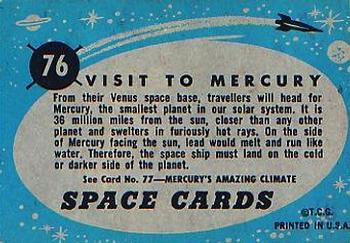 1957 Topps Space #76 Visit To Mercury Back