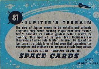 1957 Topps Space #81 Jupiter's Terrain Back