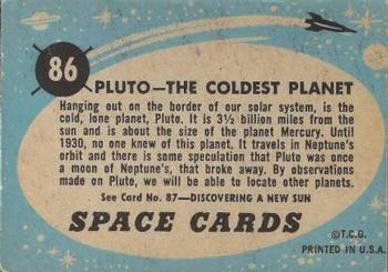 1957 Topps Space #86 Pluto - The Coldest Planet Back