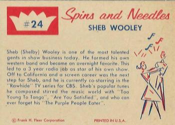 1960 Fleer Spins and Needles #24 Sheb Wooley Back