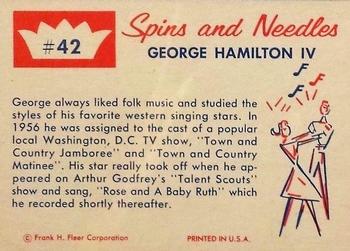 1960 Fleer Spins and Needles #42 George Hamilton IV Back