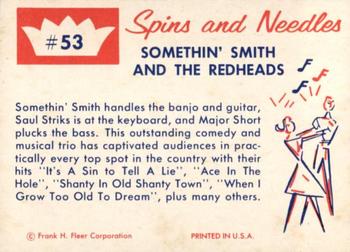 1960 Fleer Spins and Needles #53 Somethin' Smith Back