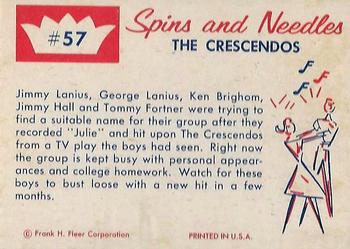 1960 Fleer Spins and Needles #57 The Crescendos Back