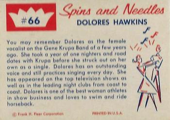1960 Fleer Spins and Needles #66 Dolores Hawkins Back