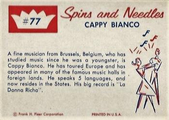 1960 Fleer Spins and Needles #77 Cappy Bianco Back
