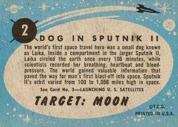 1958 Topps Target Moon #2 Dog In Sputnik II Back