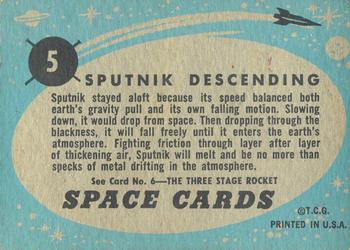 1958 Topps Target Moon #5 Sputnik Descending Back