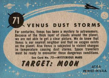 1958 Topps Target Moon #71 Venus Dust Storm Back