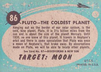 1958 Topps Target Moon #86 Pluto - The Coldest Planet Back
