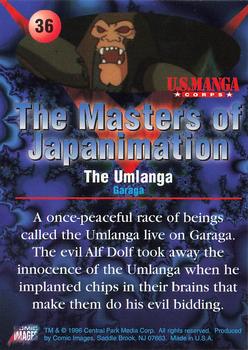 1996 Comic Images Masters of Japanimation #36 The Umlanga Back