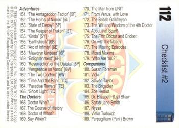 1995 Cornerstone Doctor Who Series 2 #112 Checklist #2: 151-189 Back