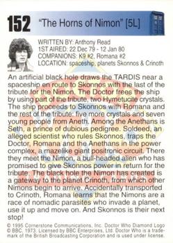 1995 Cornerstone Doctor Who Series 2 #152 The Horns of Nimon [5L] Back