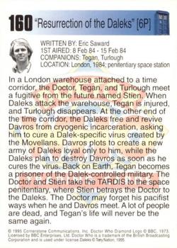 1995 Cornerstone Doctor Who Series 2 #160 Resurrection of the Daleks [6P] Back