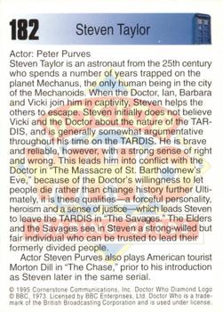 1995 Cornerstone Doctor Who Series 2 #182 Steven Taylor Back