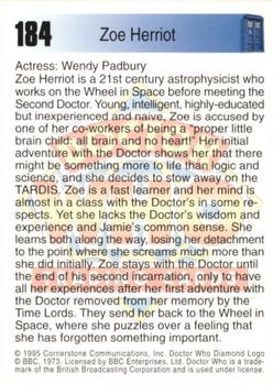 1995 Cornerstone Doctor Who Series 2 #184 Zoe Herriot Back
