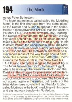1995 Cornerstone Doctor Who Series 2 #194 The Monk Back