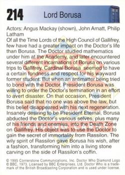1995 Cornerstone Doctor Who Series 2 #214 Lord Borusa Back