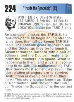 1995 Cornerstone Doctor Who Series 3 #224 Inside the Spaceship [C] Back