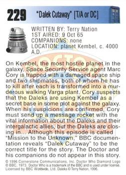 1995 Cornerstone Doctor Who Series 3 #229 Dalek Cutaway [T/A or DC] Back