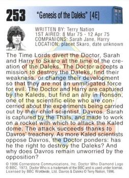 1995 Cornerstone Doctor Who Series 3 #253 Genesis of the Daleks [4E] Back