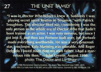 1996 Cornerstone Doctor Who Series 4 #27 The Unit Family Back